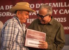 Entregan semilla a productores de temporal y a ganaderos del estado de Sinaloa.